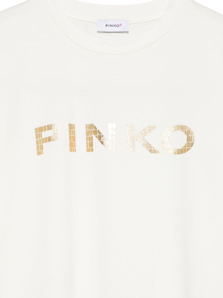 T-shirt bianca per bambina KFTS0430JE017 1071 Pinko Kids 
