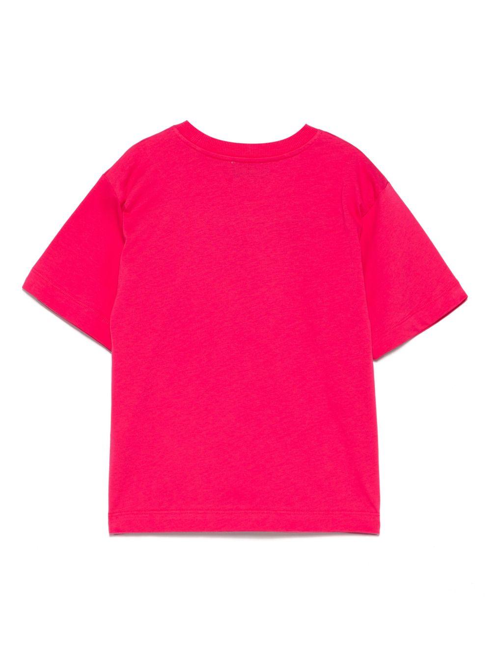 T-shirt fucsia per bambina HMM05GLAA10 50541 Moschino Kids 