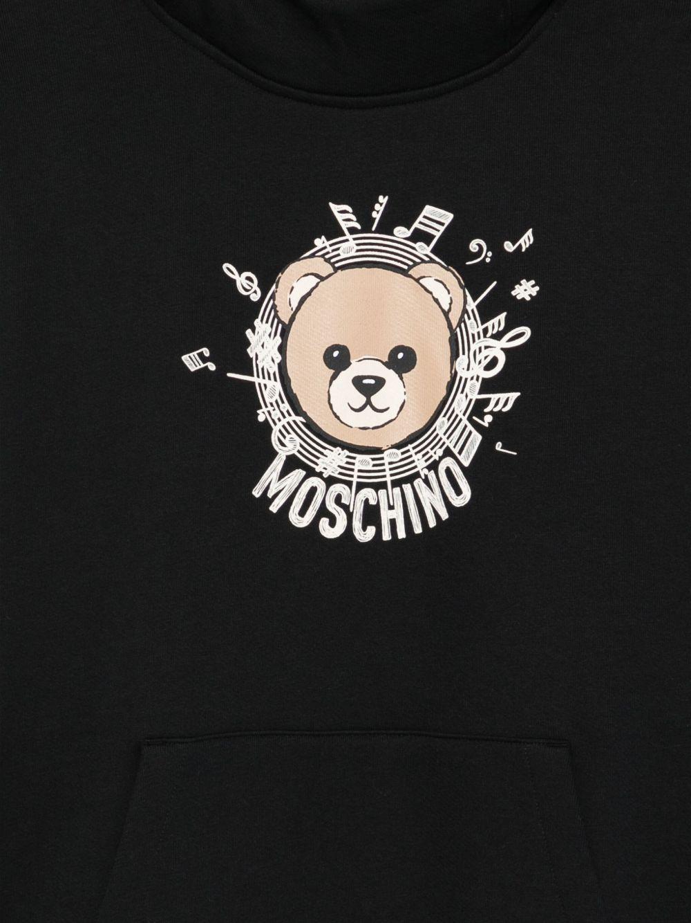 Felpa nera per bambino HUF096LCA23 60100 Moschino Kids 