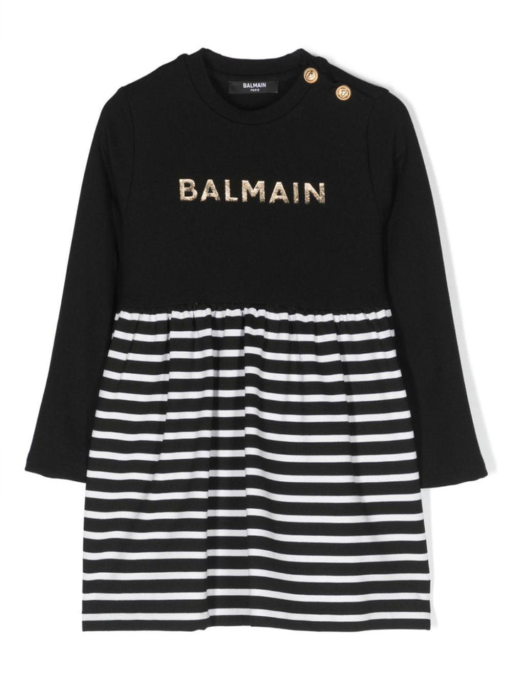 Black dress for baby girls with logo