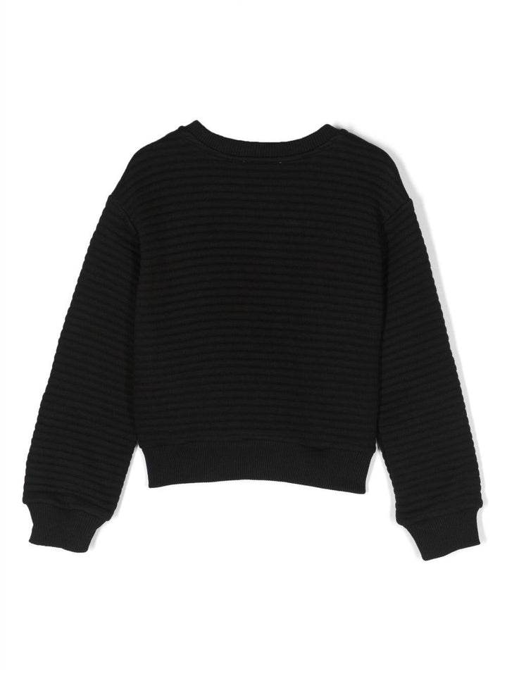 Felpa nera per bambina con logo HUF07JLIA16 60100 Moschino Kids 