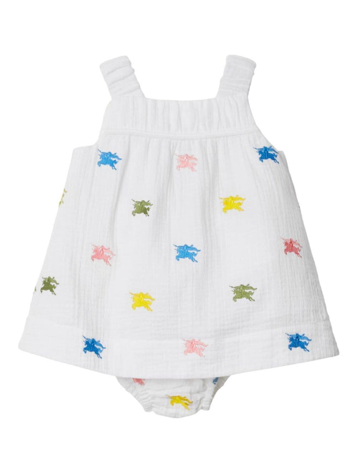 Abito bianco per neonata con logo 8078133 A5127 Burberry Kids 