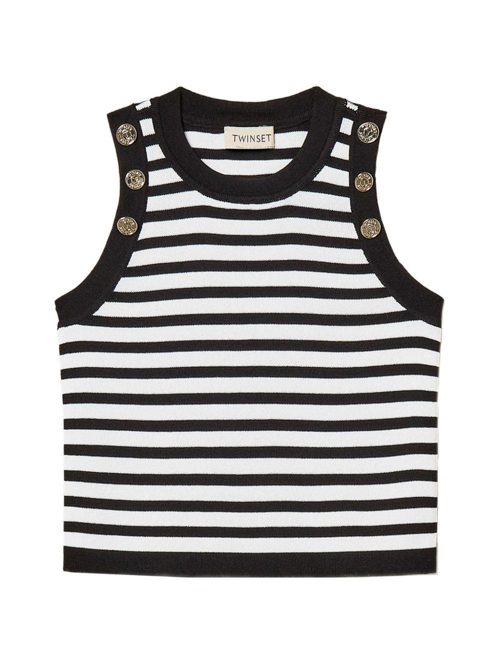 Top nero/bianco per bambina 261GJ3062 11008 Twin Set 