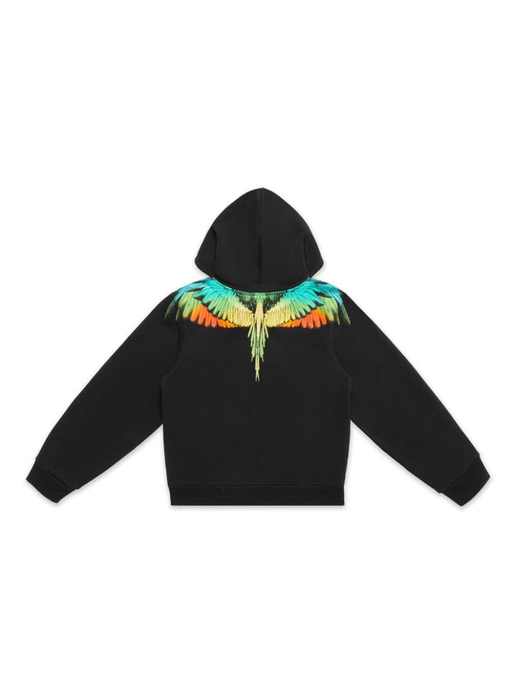 Black cotton sweatshirt for boys with print