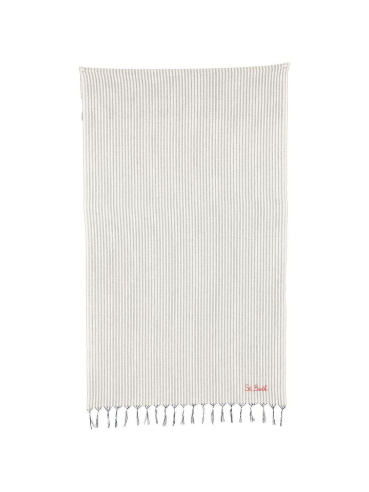 Telo mare bianco/blu navy per bambina FOUL002 02766L MC2 Saint Barth Kids 