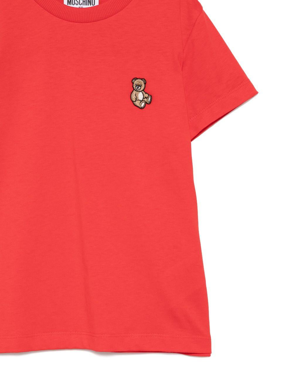 T-shirt rosso per bambino HRM058LAA10 50109 Moschino Kids 