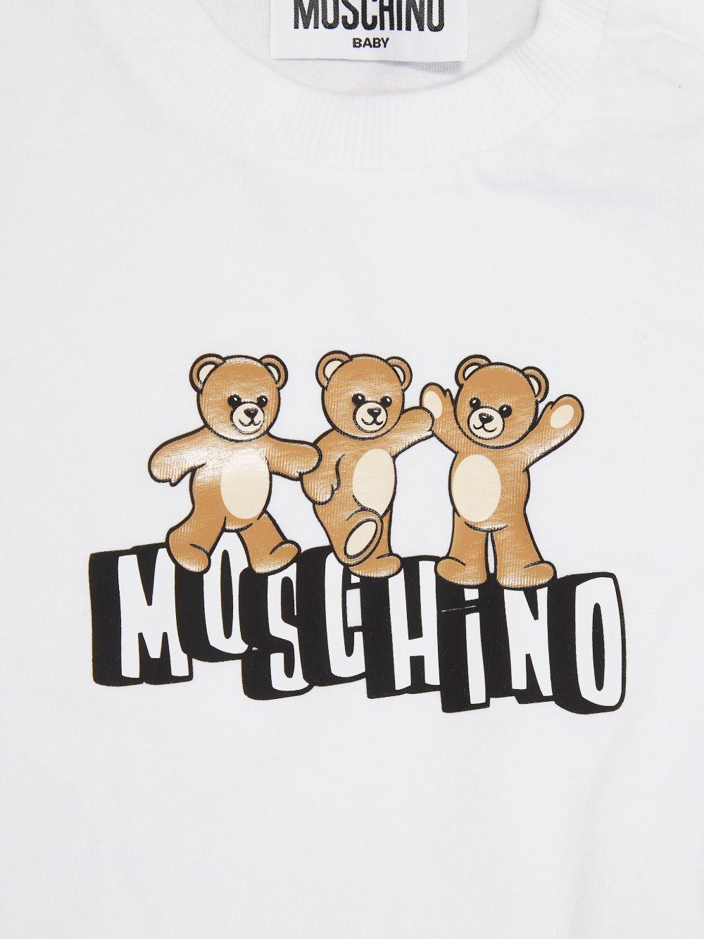 Completo bianco/giallo per neonato MXG00MLAA17 82673 Moschino Kids 