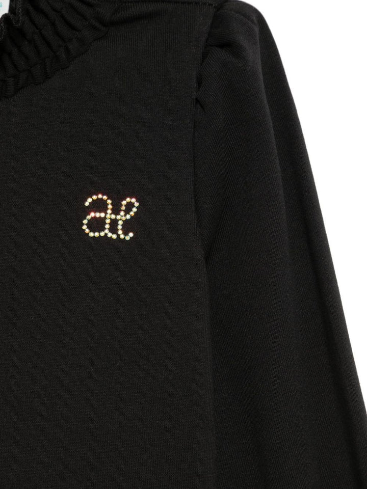 Black T-shirt for girls with logo