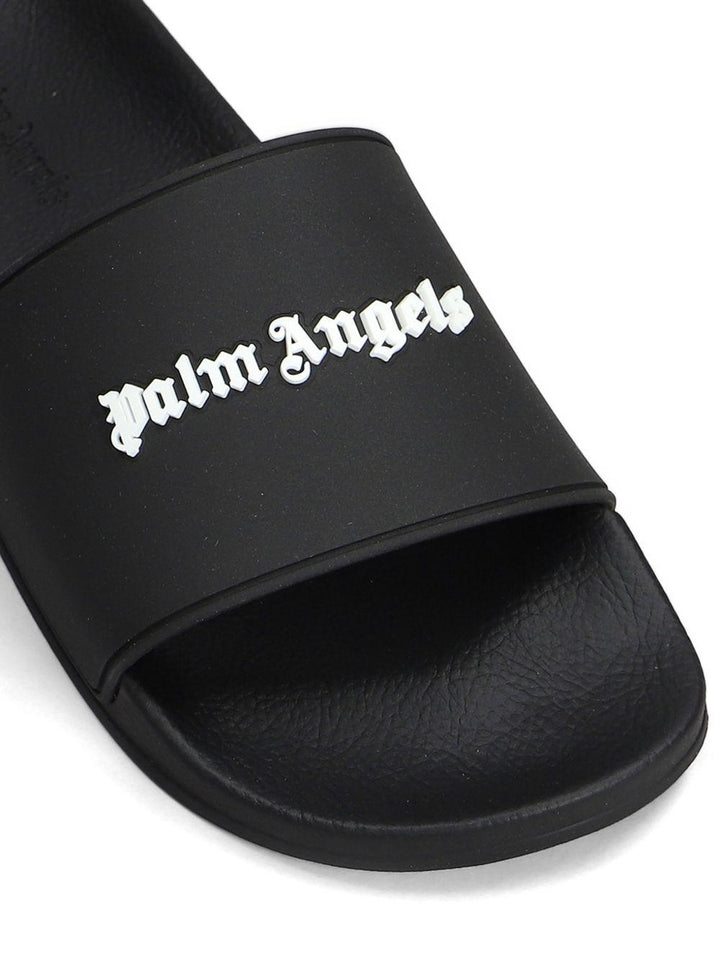 Ciabatte nere/bianche per bambino PMIC017S26MAT004 1001 Palm Angels 