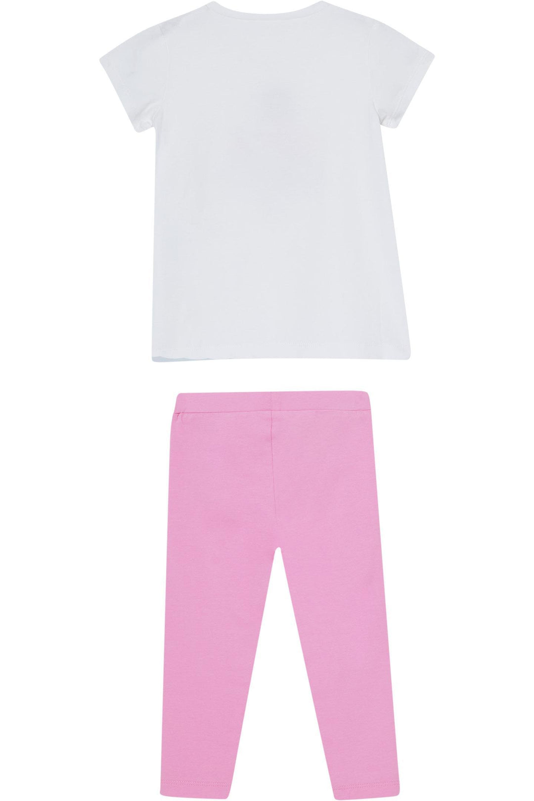 Completo bianco/rosa per bambina