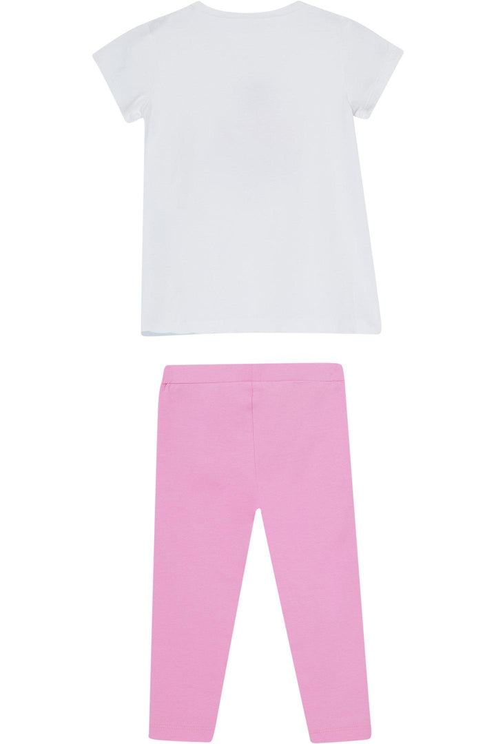 Completo bianco/rosa per bambina