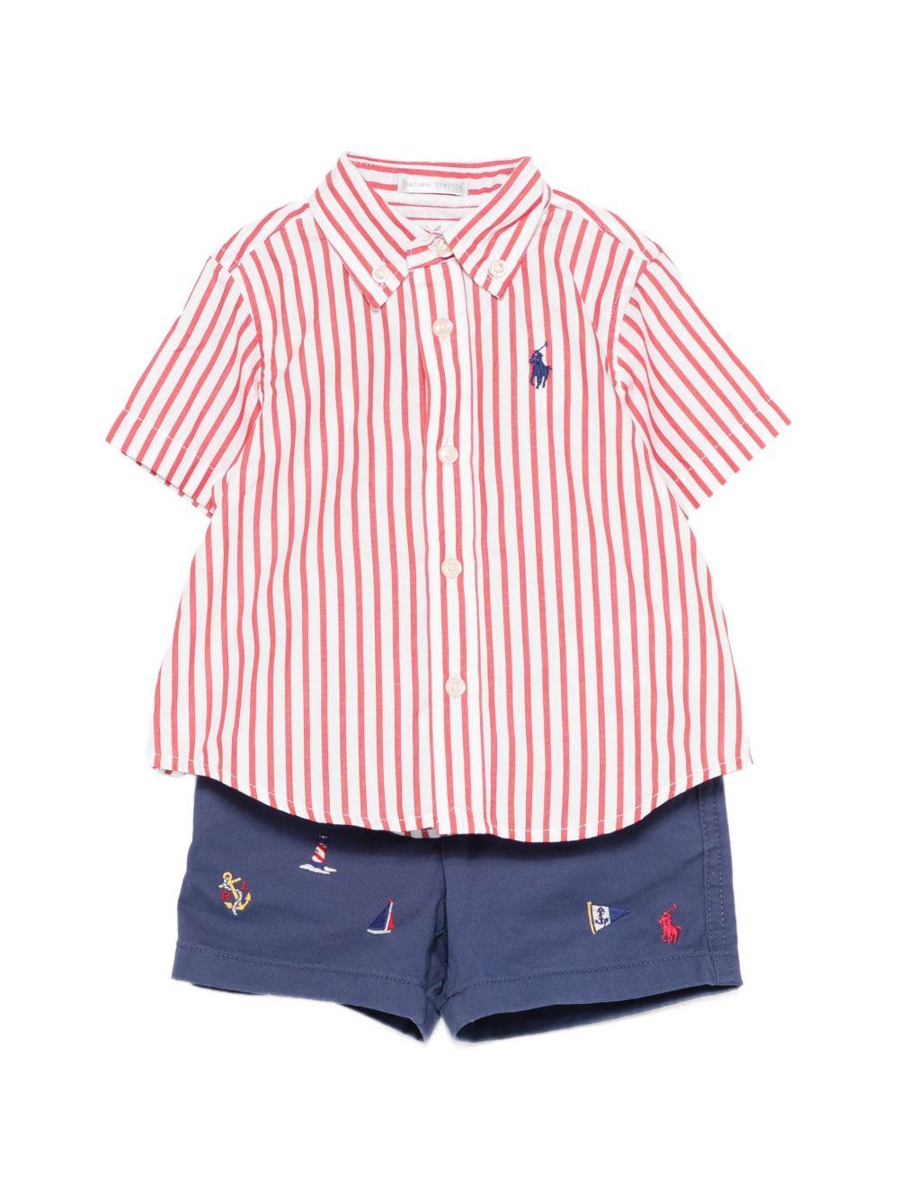 Completo blu/rosso per neonato 320B21361 001 Ralph Lauren Kids 
