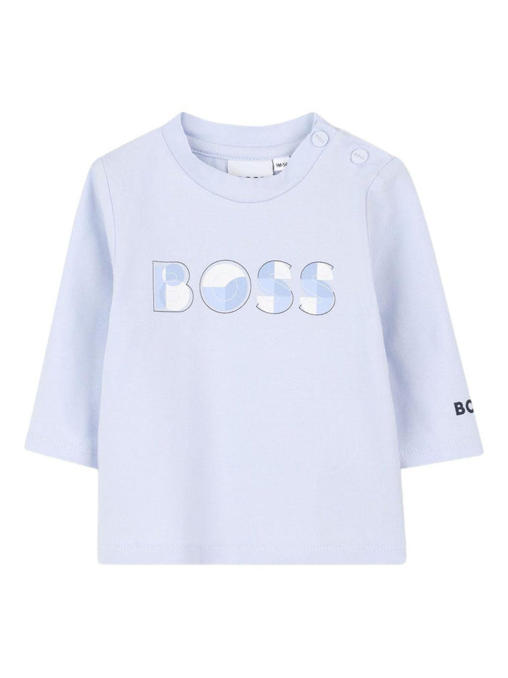 T-shirt azzurro per neonato J52514 771 Boss Kids 