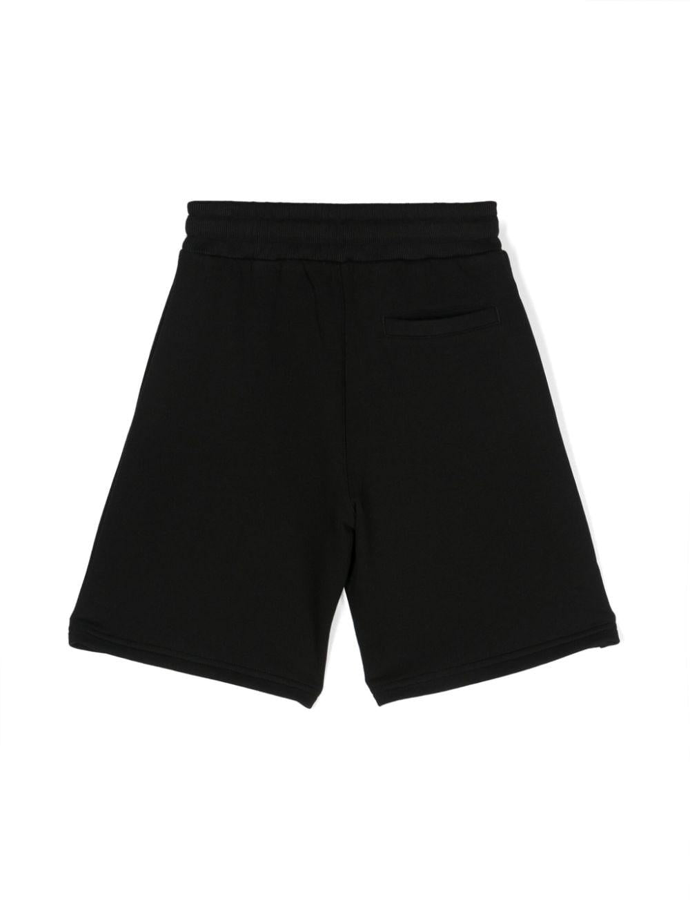Black Bermuda shorts for boys with logo