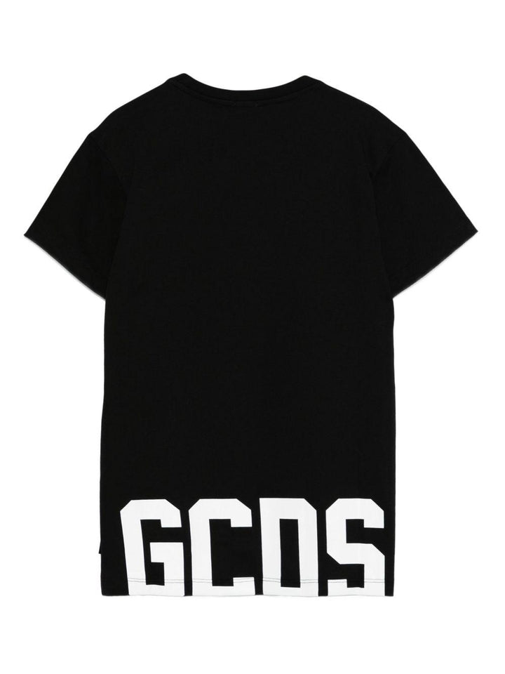 T-shirt nera per bambino B2JU2332BA3 99 Gcds Kids 