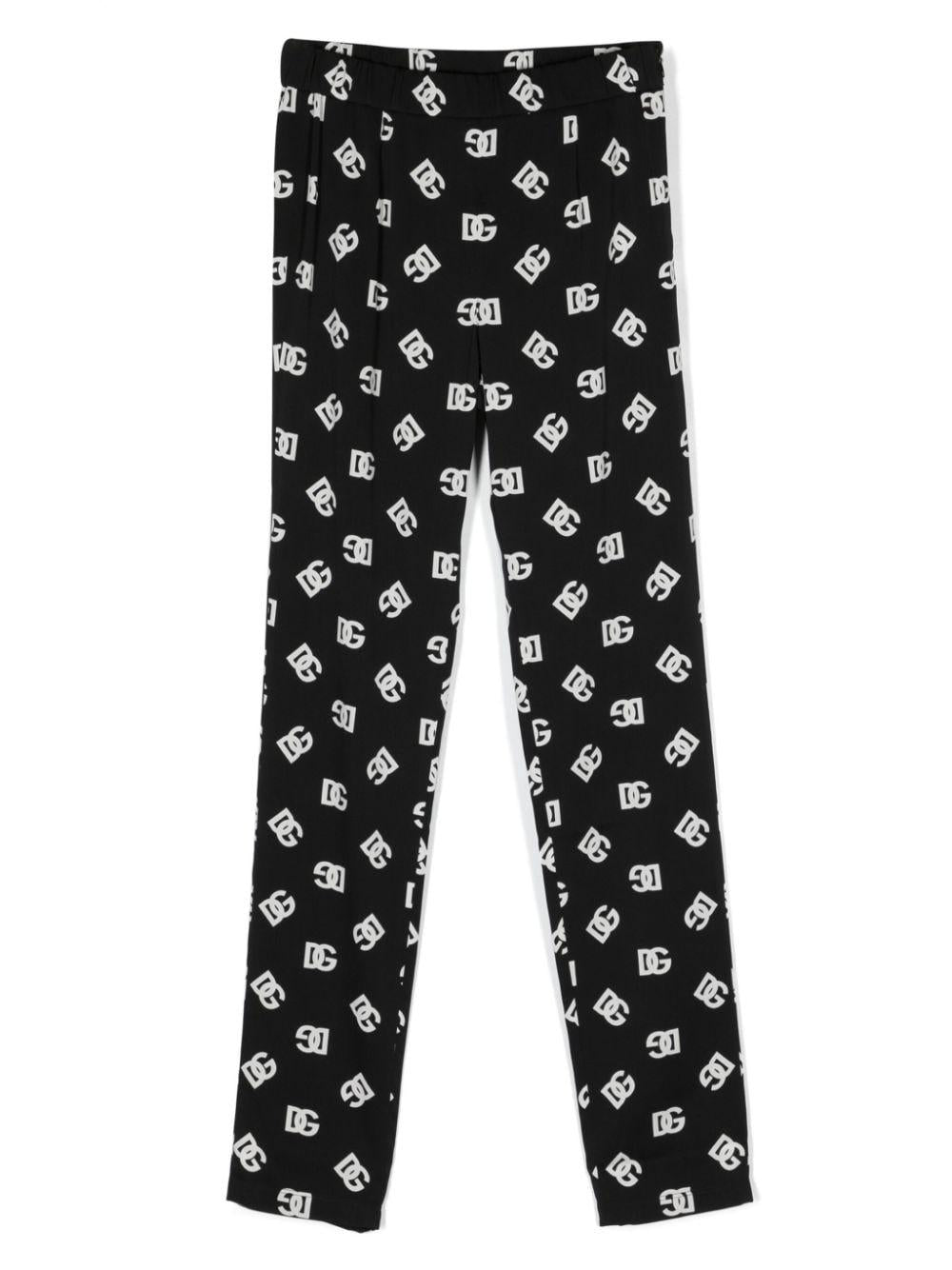 Pantalone nero per bambina con logo