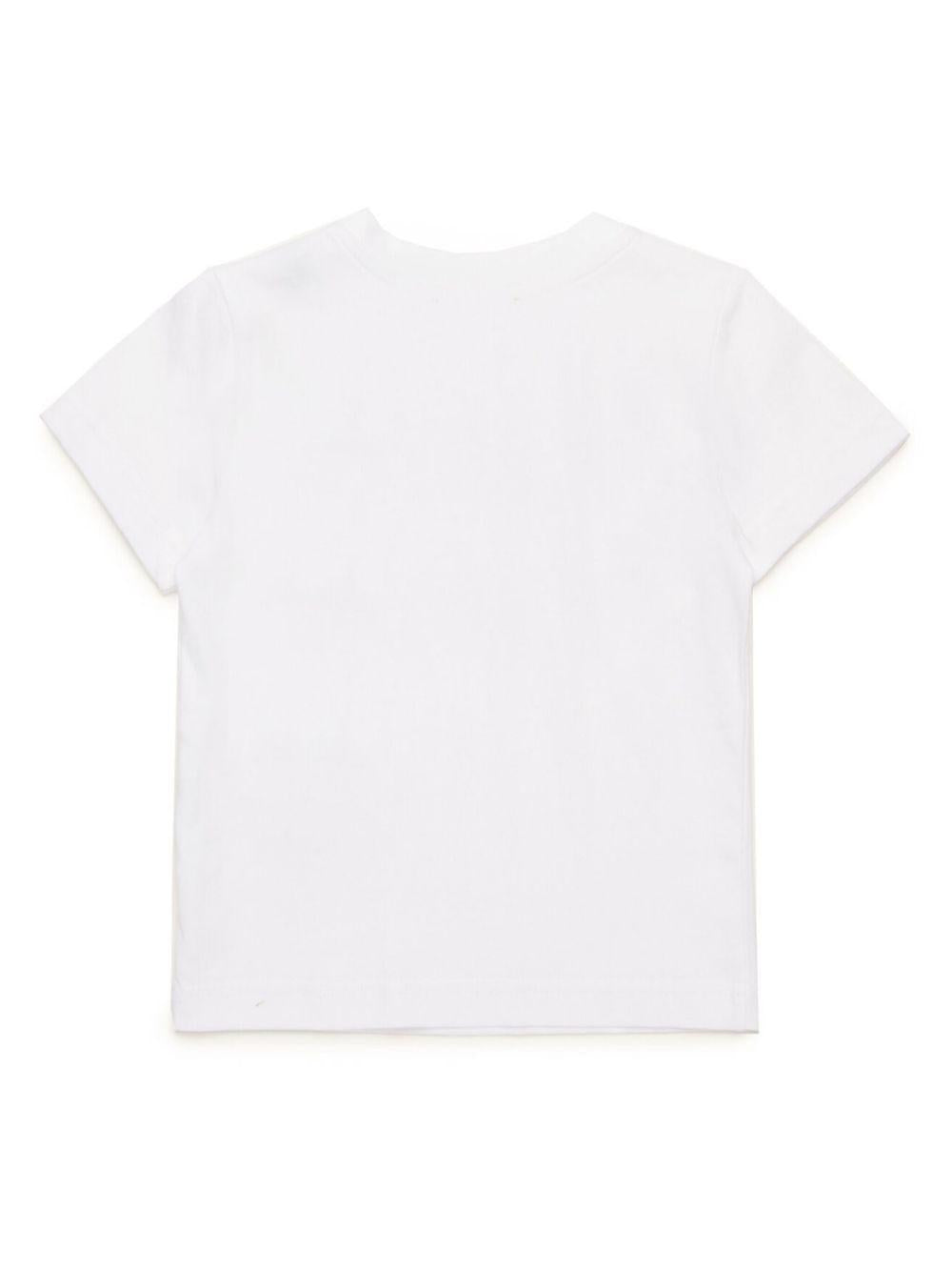 T-shirt bianca con logo per neonato