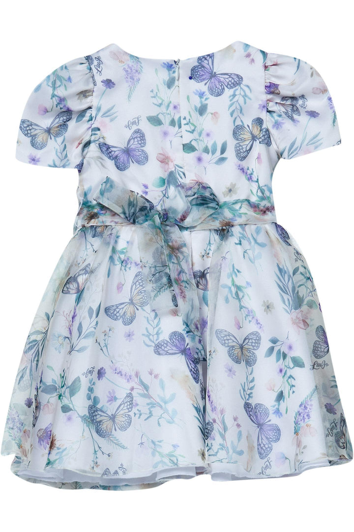 Abito bianco/blu per bambina