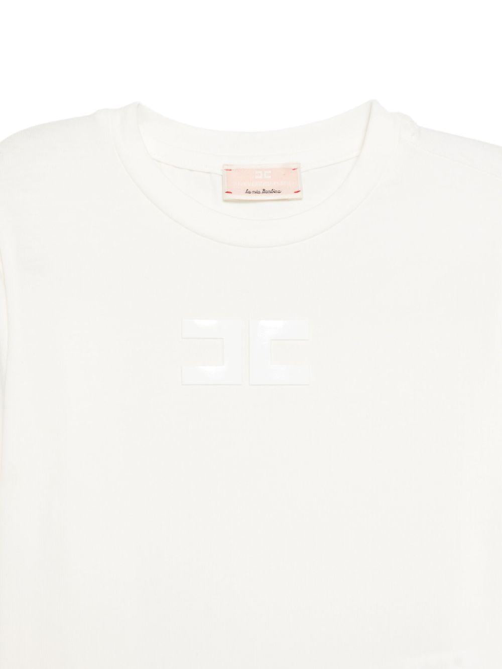 T-shirt bianca per neonata EGTS1050JE006 0004 Elisabetta Franchi Kids 
