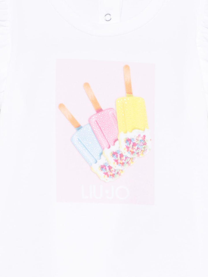 T-shirt bianca per bambina HA6026JS003 V9828 Liu Jo 