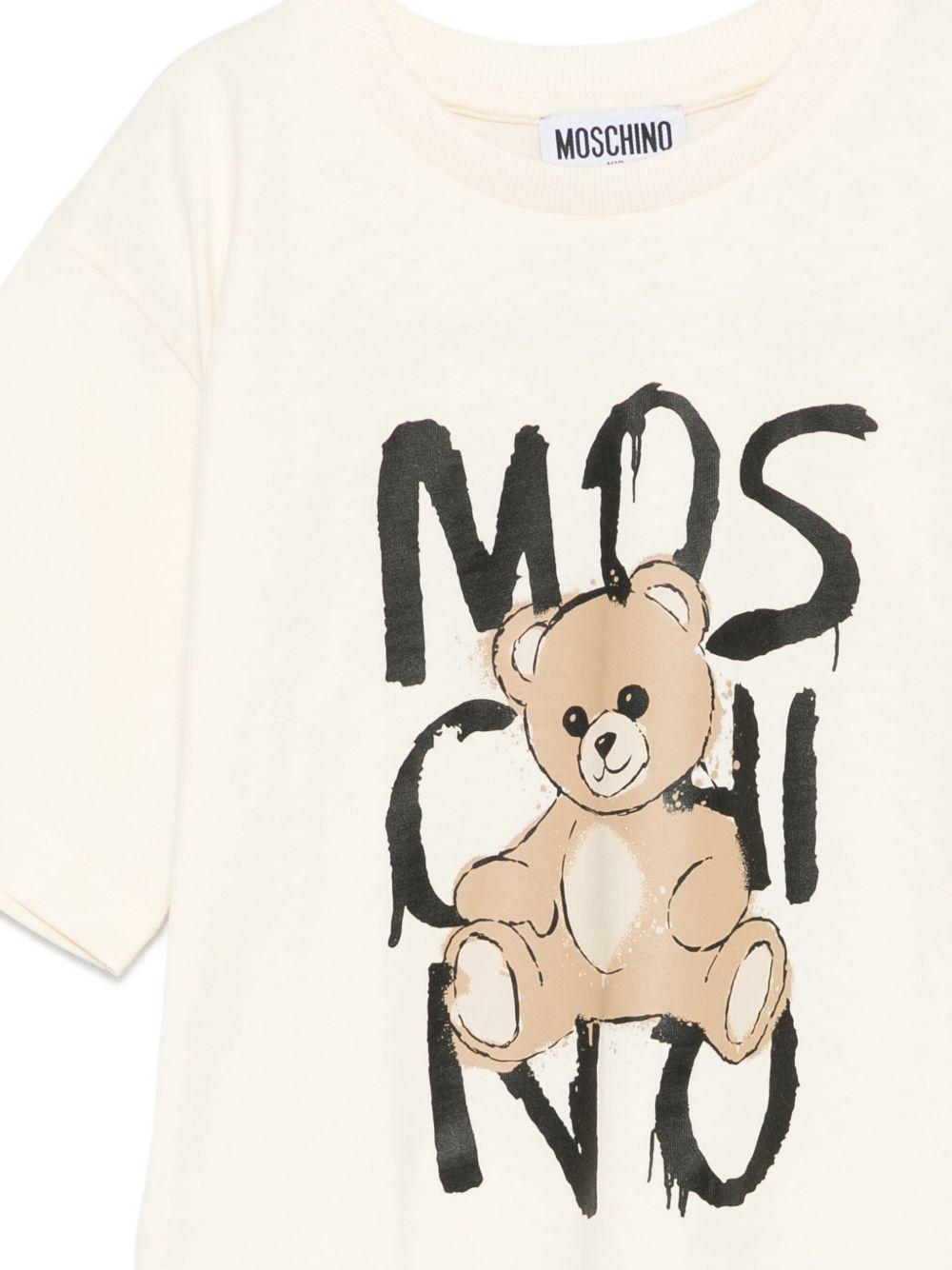 T-shirt beige chiaro per bambino HNM05GLAA20 10123 Moschino Kids 
