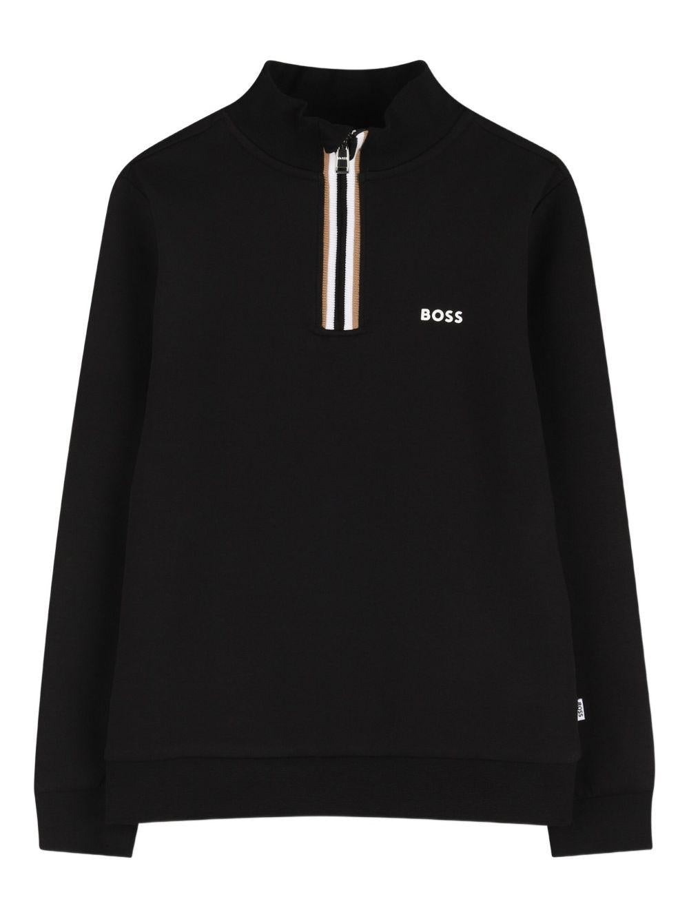 Felpa nera per bambino J52359 09B Boss Kids 