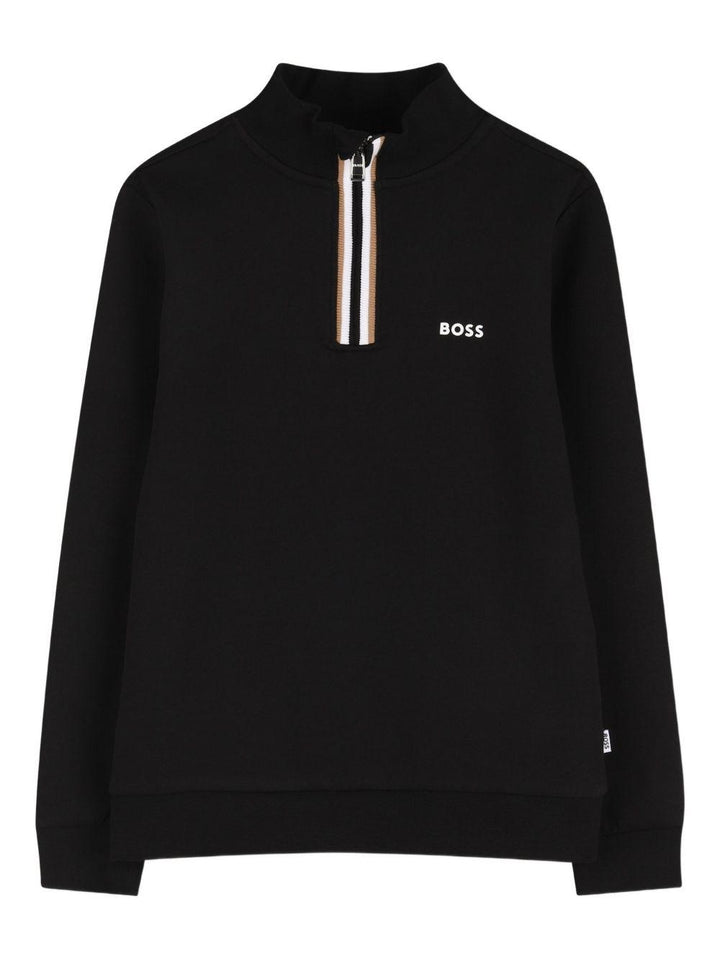 Felpa nera per bambino J52359 09B Boss Kids 