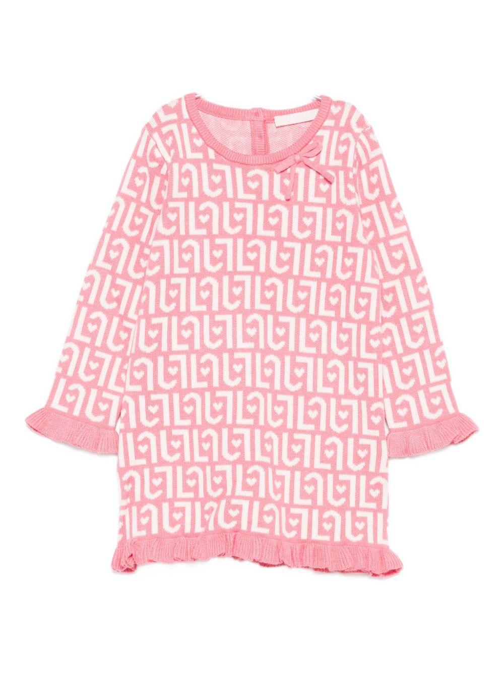 Abito rosa/bianco per neonata HF5055MA07E M9988 Liu Jo 