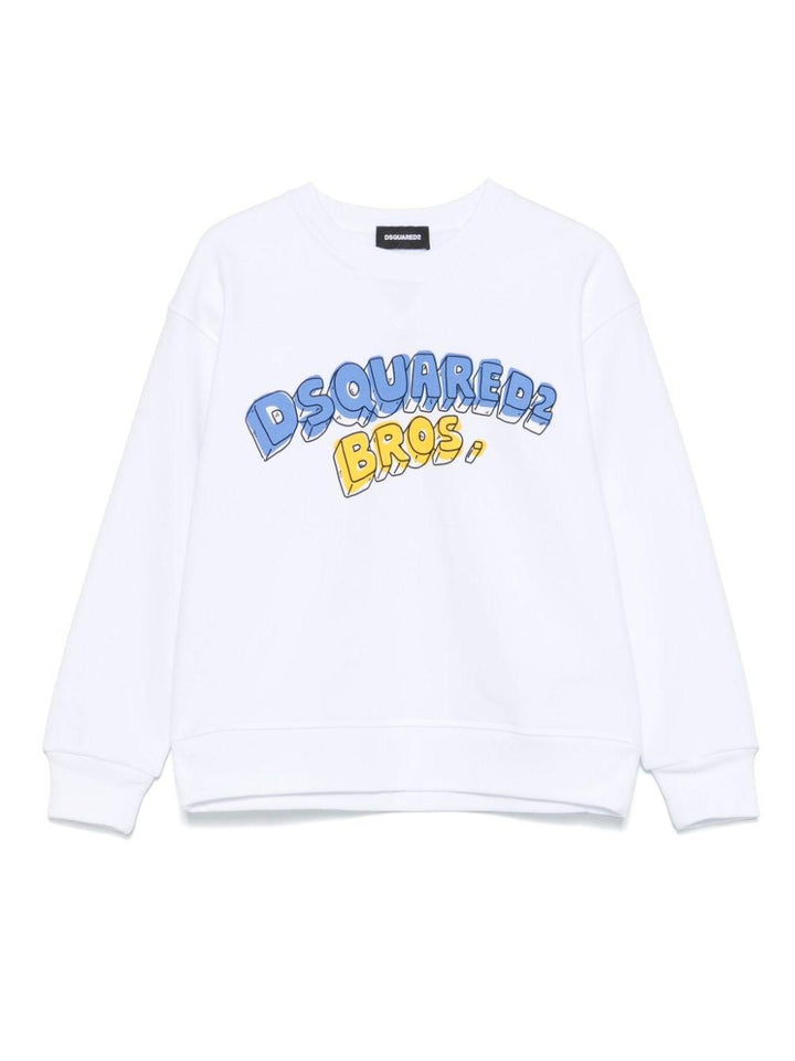 White sweatshirt for boys with logo