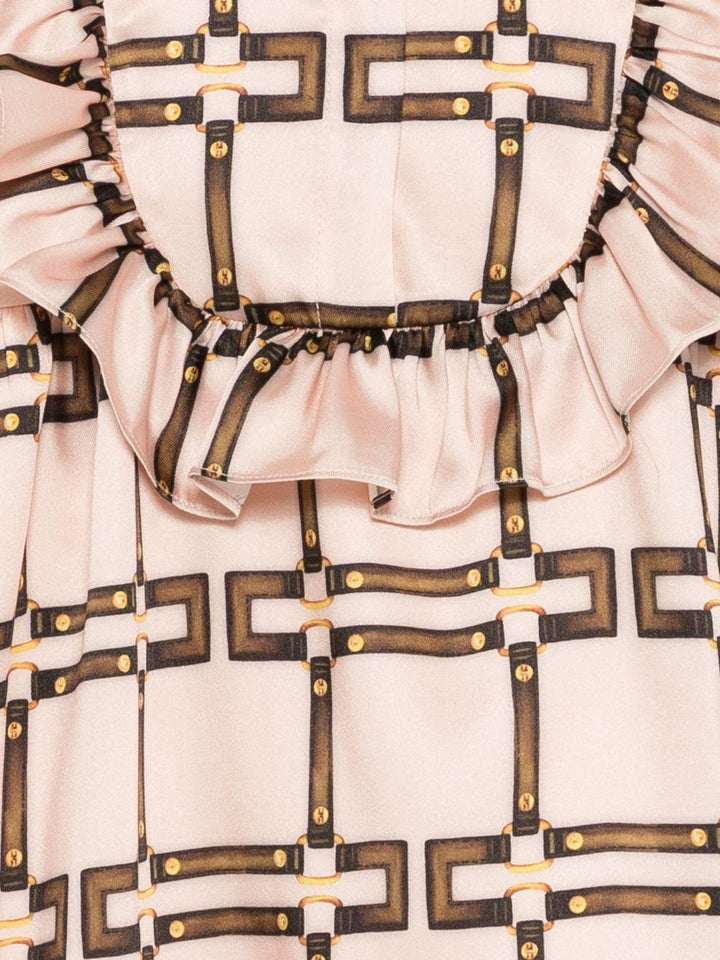 Abito rosa/marrone per bambina EGAB2300TVE02 C053 Elisabetta Franchi Kids 