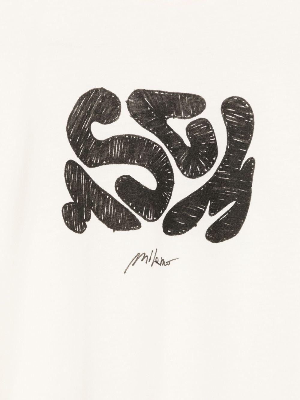 T-shirt bianco per bambino F5MSJBTH218 013 Msgm Kids 