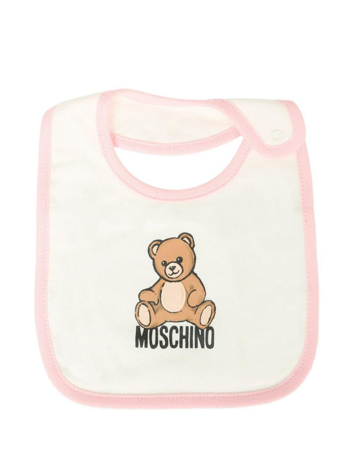 Cappello e bavetta rosa per neonata MUY08LLCA40 50209 Moschino Kids 