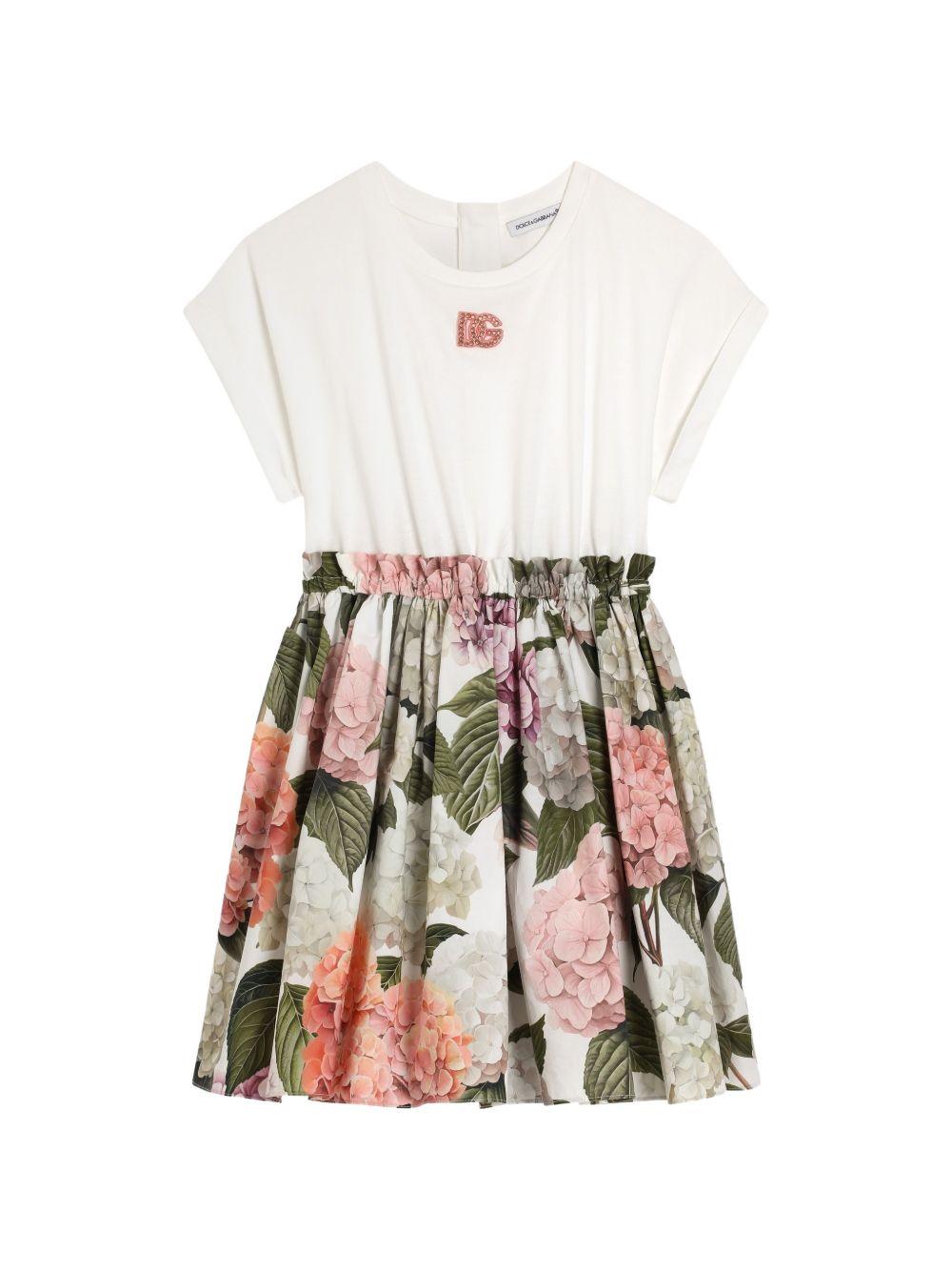 Abito bianco/multicolor per bambina L5JDAUG7PQP S9000 Dolce & Gabbana Kids 