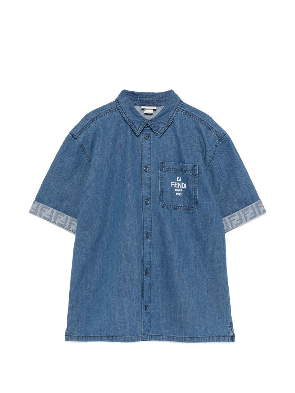 Camicia di jeans blu per bambino JMC212AVWI F0QG0 Fendi Kids 