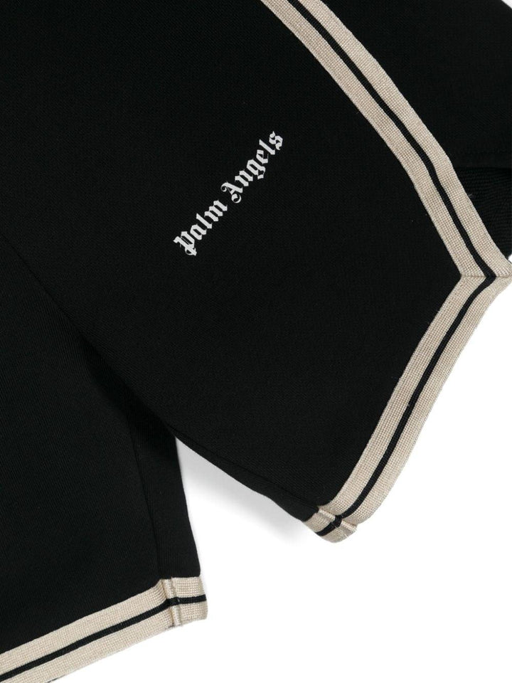 Black Bermuda shorts for boys with logo