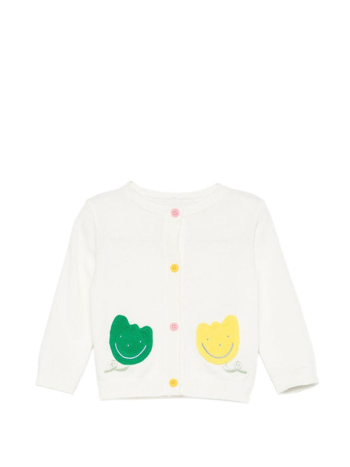 Cardigan bianco per neonata TY9120Z1876 101 Stella McCartney Kids 