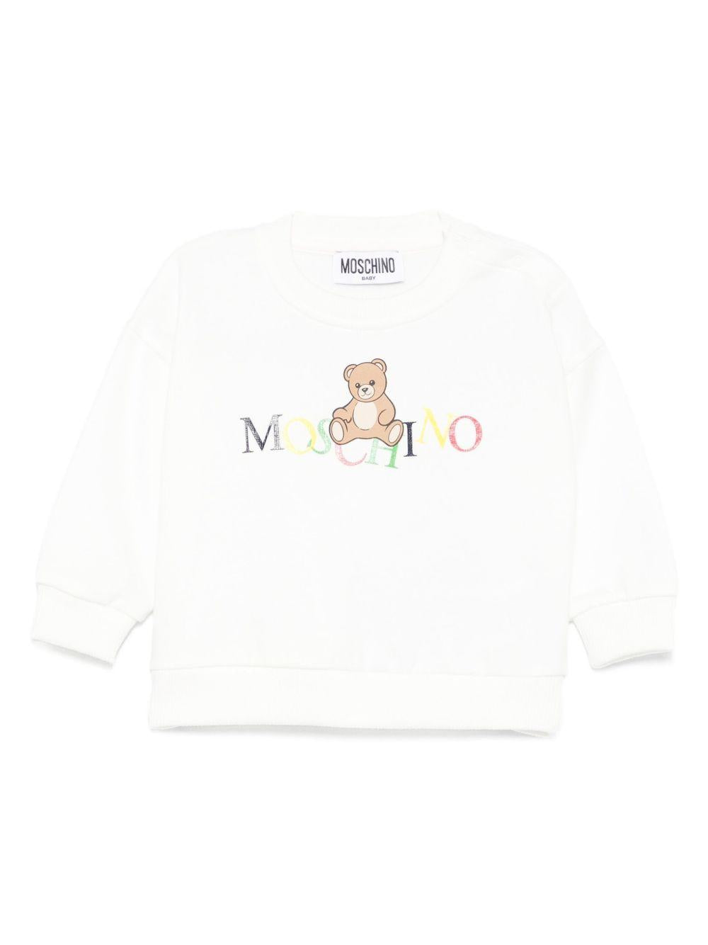 Felpa bianca per neonato MUF064LCA60 10063 Moschino Kids 