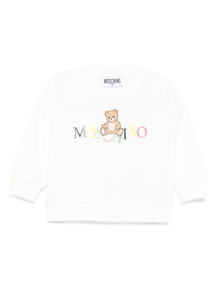 Felpa bianca per neonato MUF064LCA60 10063 Moschino Kids 