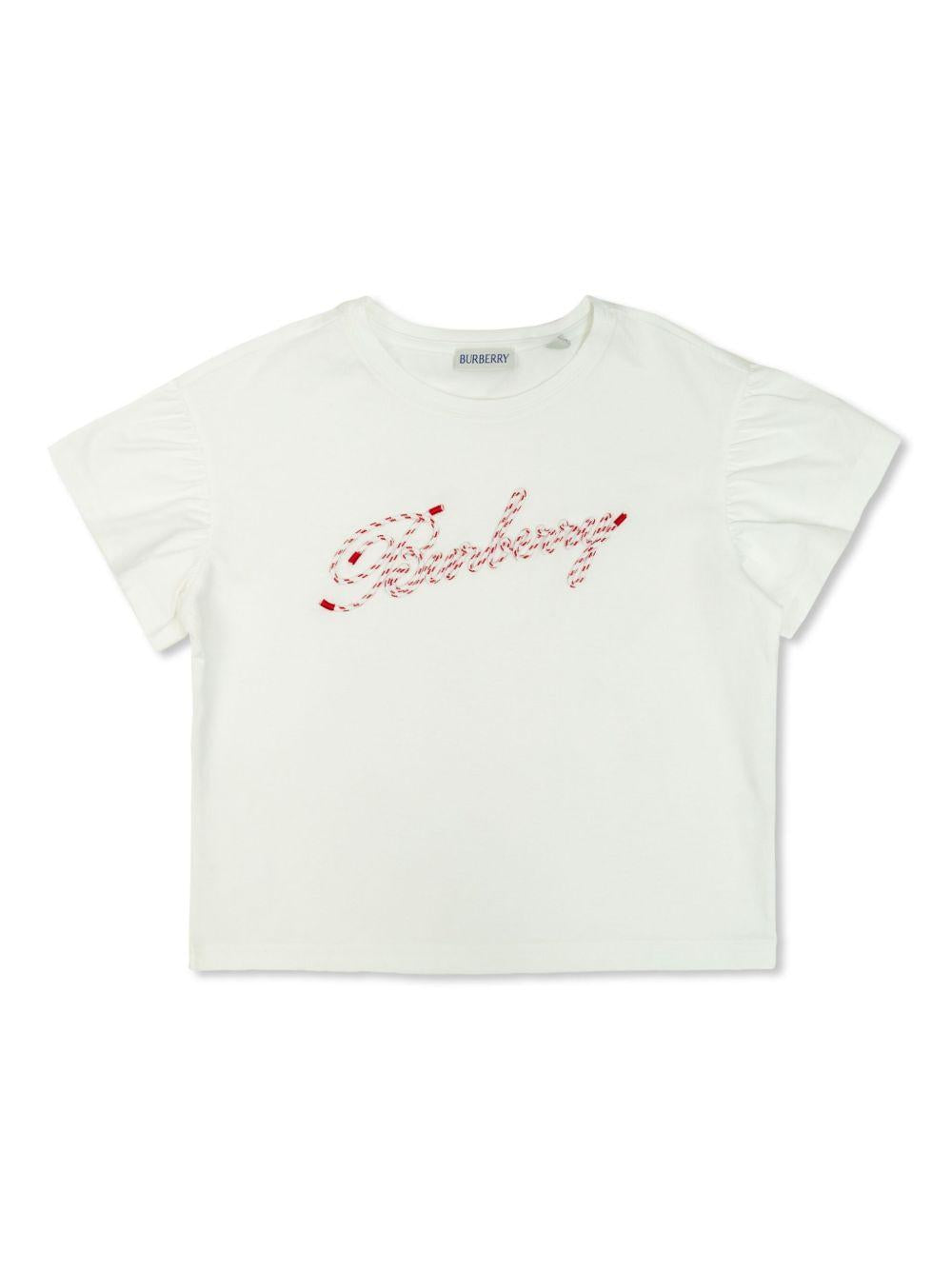 T-shirt bianca per neonata 8100319 A1464 Burberry Kids 