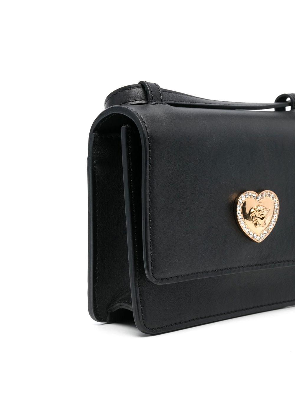 Black leather bag for girls