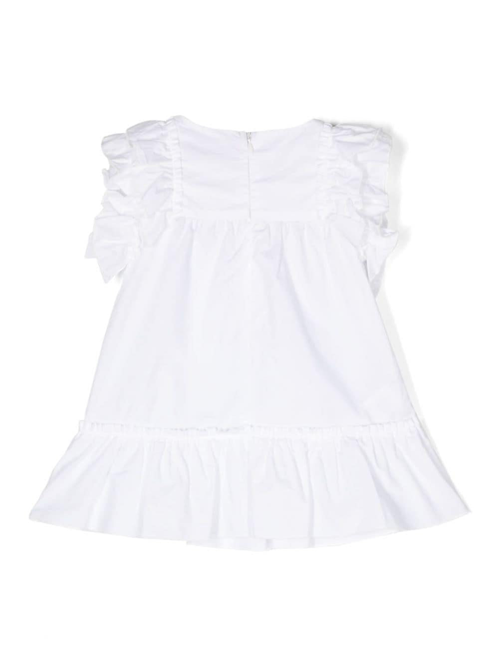 Abito bianco per neonata con logo