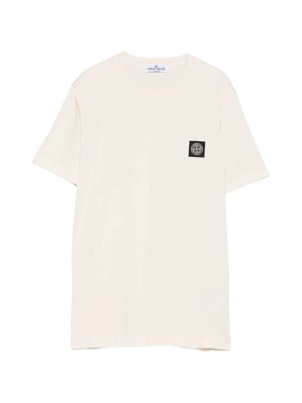 T-shirt gesso beige per bambino 62100002S0047 V0097 Stone Island Kids 
