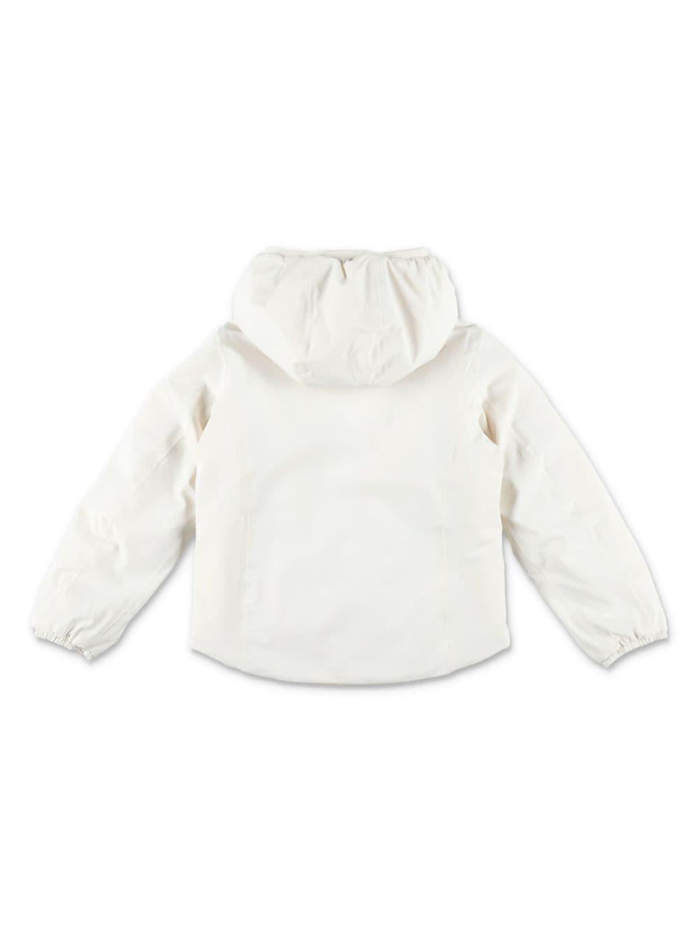 Giubbotto bianca/rosa chiaro per bambina con logo