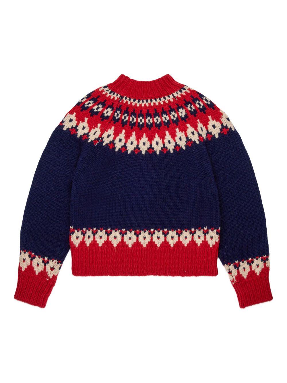 Maglione blu navy/rosso per bambino DQ3070D0AAZ DQ864 Dsquared2 Kids 