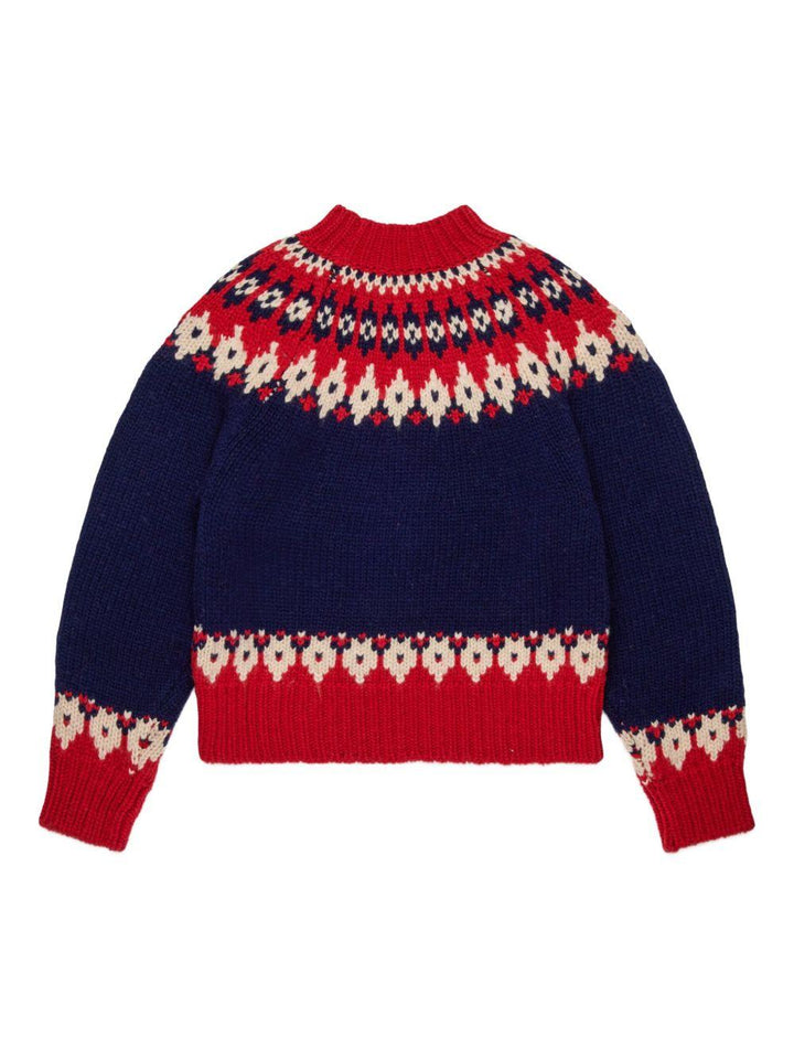 Maglione blu navy/rosso per bambino DQ3070D0AAZ DQ864 Dsquared2 Kids 