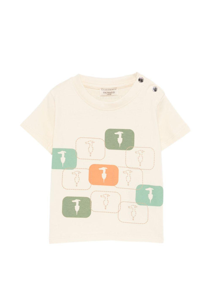 T-shirt beige per neonato TIP26047TS BEINEW Trussardi Kids 