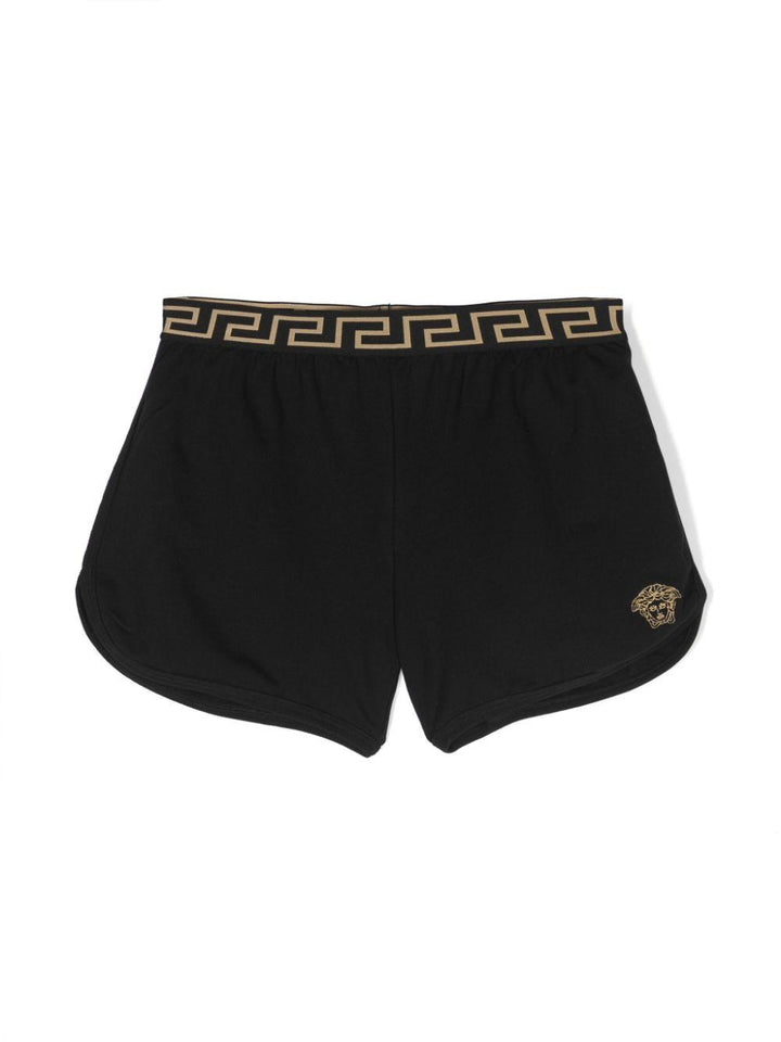 Pantaloncino nero per bambina con logo