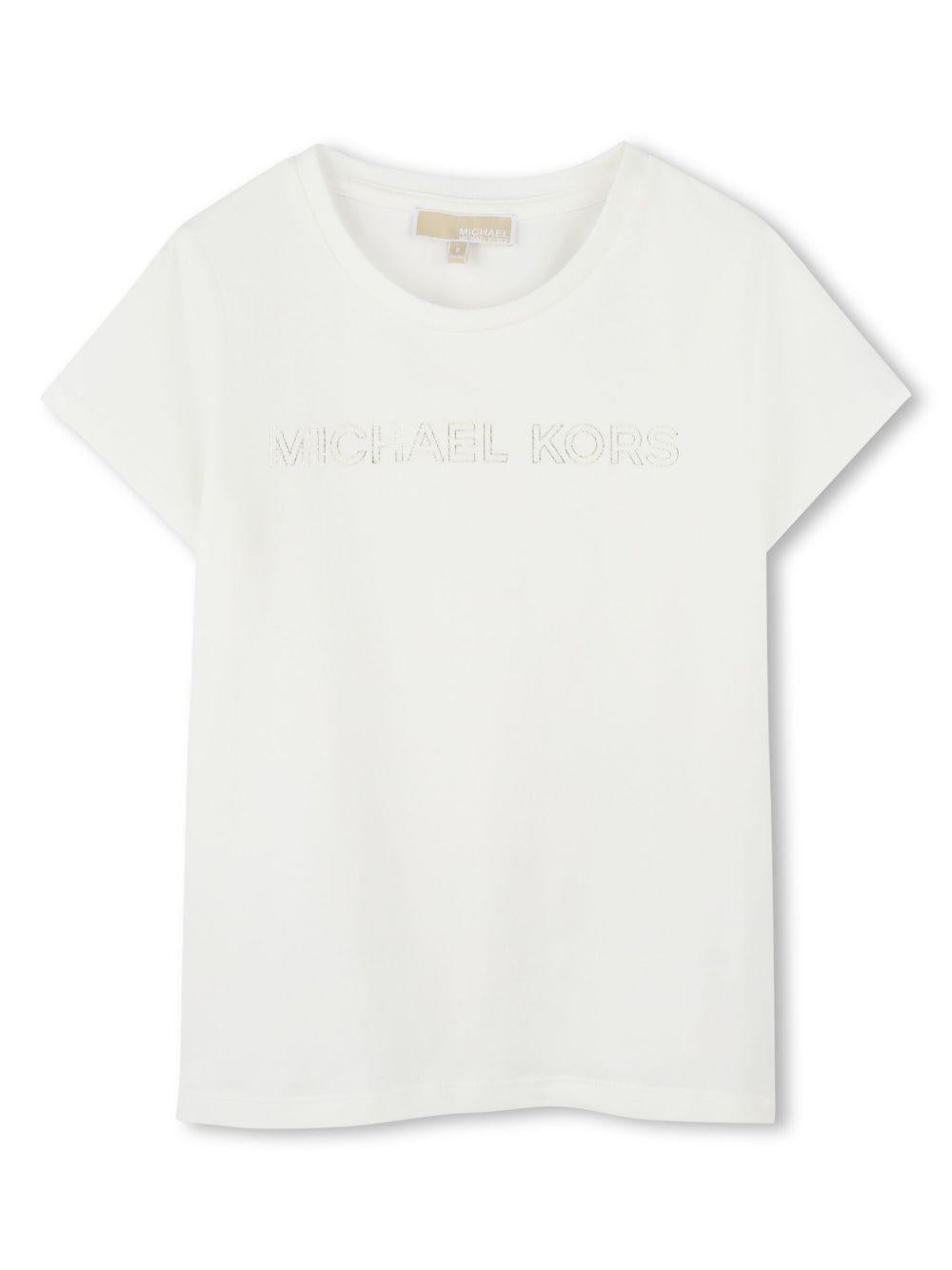 T-shirt bianco per bambina R30314 117 Michael Kors Kids 