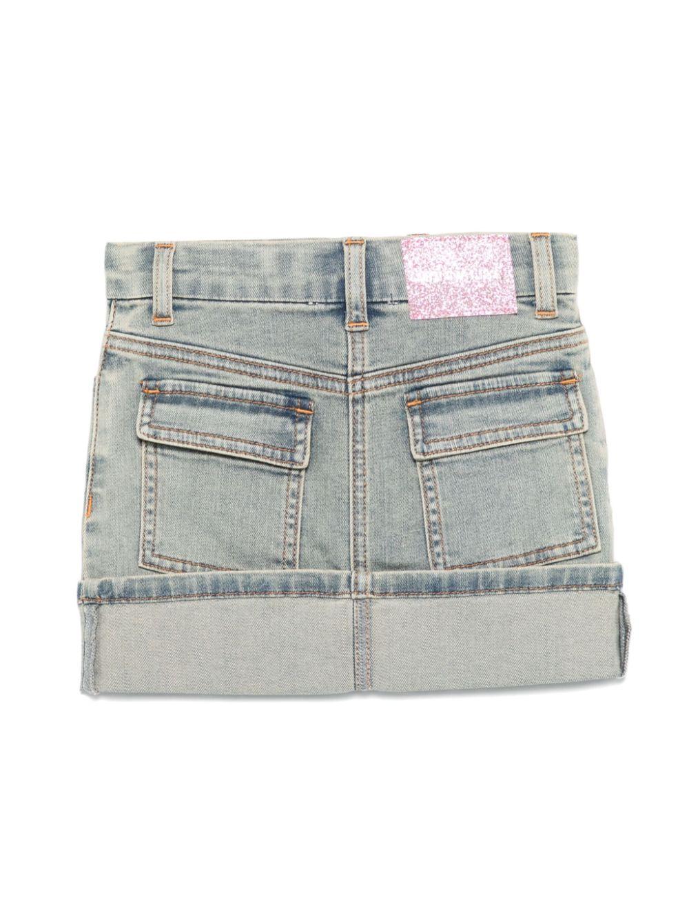 Gonna di jeans blu indaco per bambina 19E7035021 5503 Monnalisa Kids 