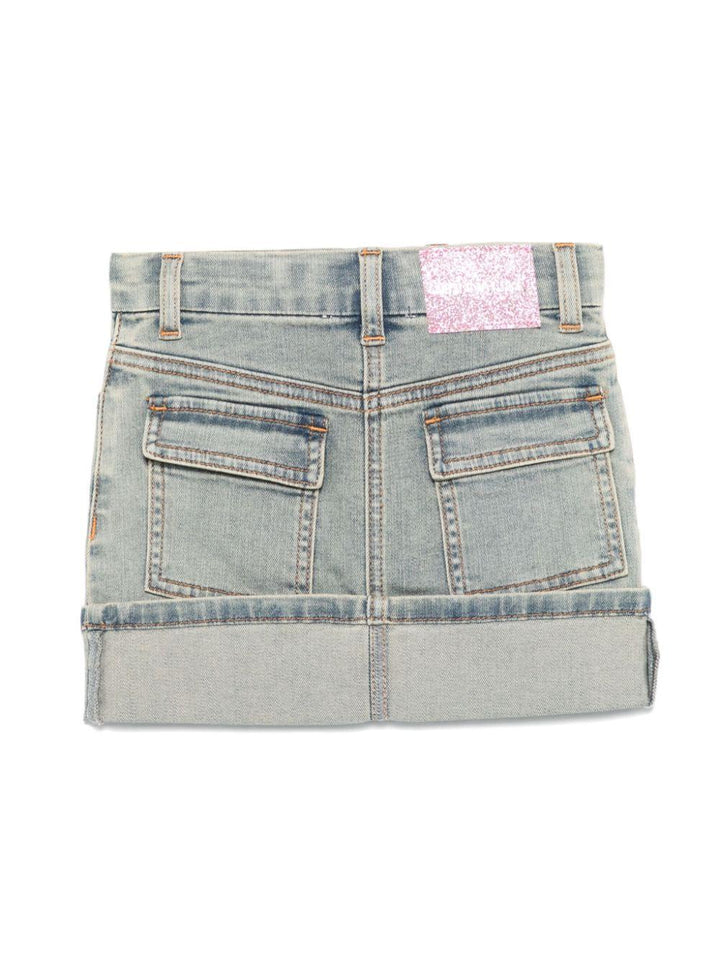 Gonna di jeans blu indaco per bambina 19E7035021 5503 Monnalisa Kids 